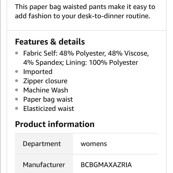 BCBG Yasminka Paperbag-Waist Dress Pant - Picture 6 of 8